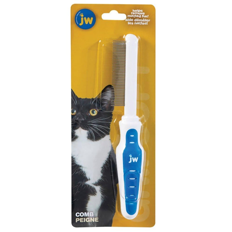 JW Pet GripSoft Cat Comb - Medium & Long Haired Cat Brush for Shedding & Tangle Removal
