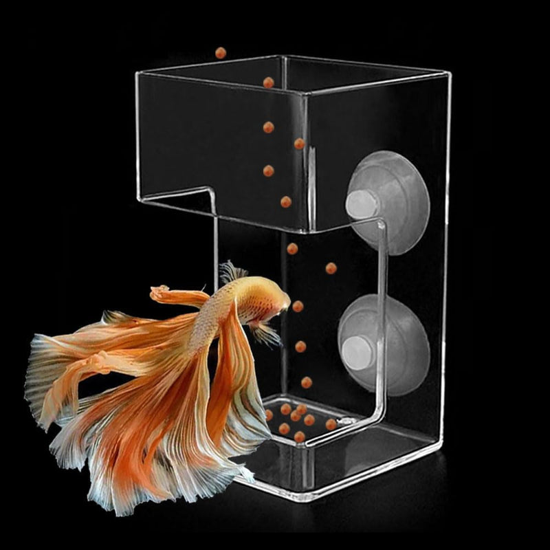 Fish Feeder Square-Shaped Automatic Fish Feeders Reduced Filter Clogging Tank Suitable for All Kinds of Food Tank Access