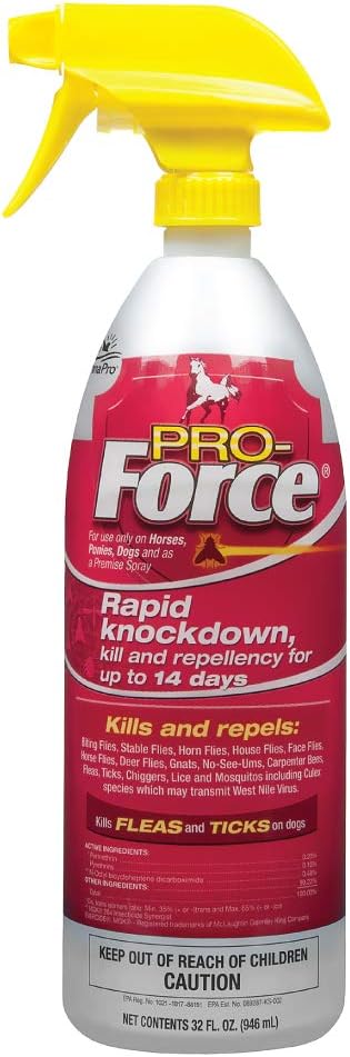 Manna Pro Pro-Force Horse Fly Spray, Ready-to-Use Formula, 32 oz