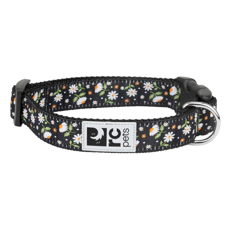 RC Pets Clip Collar | Reflective Label for Visibility Adjustable Comfortable & Secure Fit | Daisies, Medium, 1-Inch