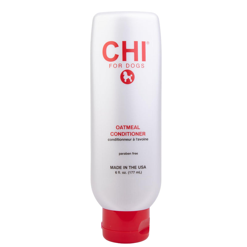 CHI for Dogs Oatmeal Dog Conditioner, pH Balanced Moisturizer for Dry Skin, Sulfate and Paraben Free, Ionic Technology Detangling for Smooth Coat, Dogs and Puppies 8 Weeks+, Made in the USA, 6 Fl Oz