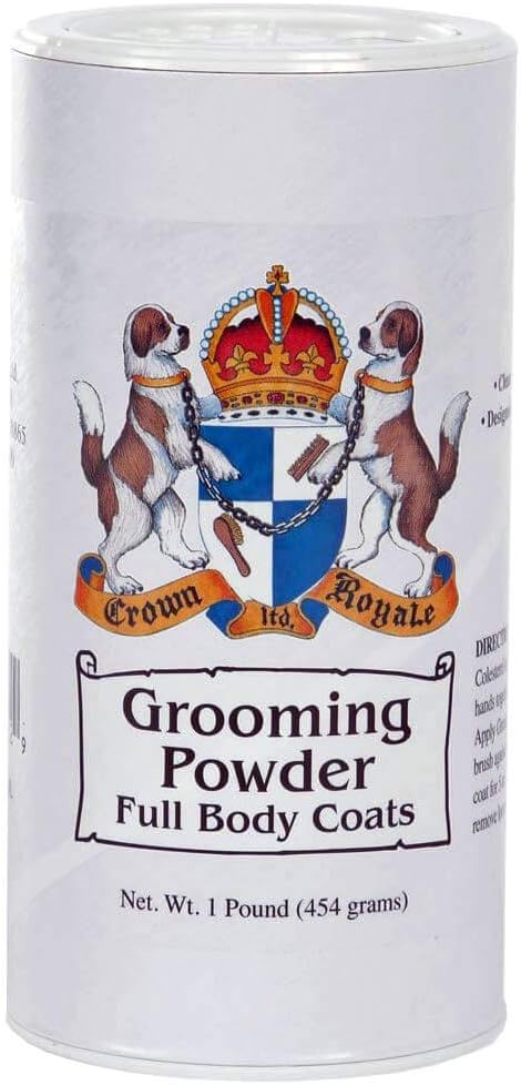 Crown Royale Full Body Pet Grooming Powder, Clean and Intensify Coat Color, Add Texture, 1 lb, White