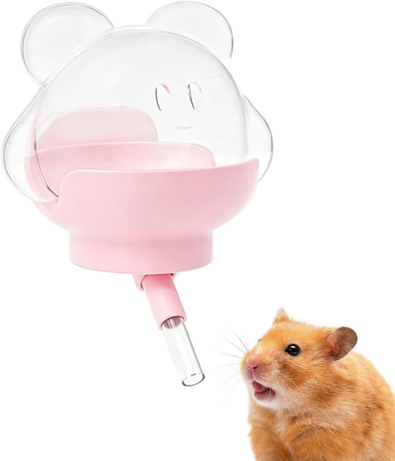 Hamster Water Bottle, 8 oz Small Animal Water Dispenser, Pink