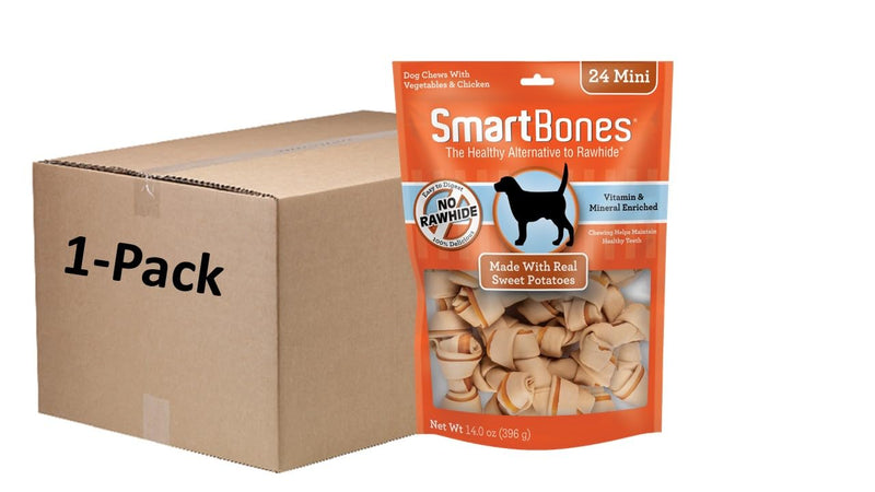 SmartBones Mini Chews With Real Sweet Potato, Rawhide-Free Chews For Dogs, 24 Count