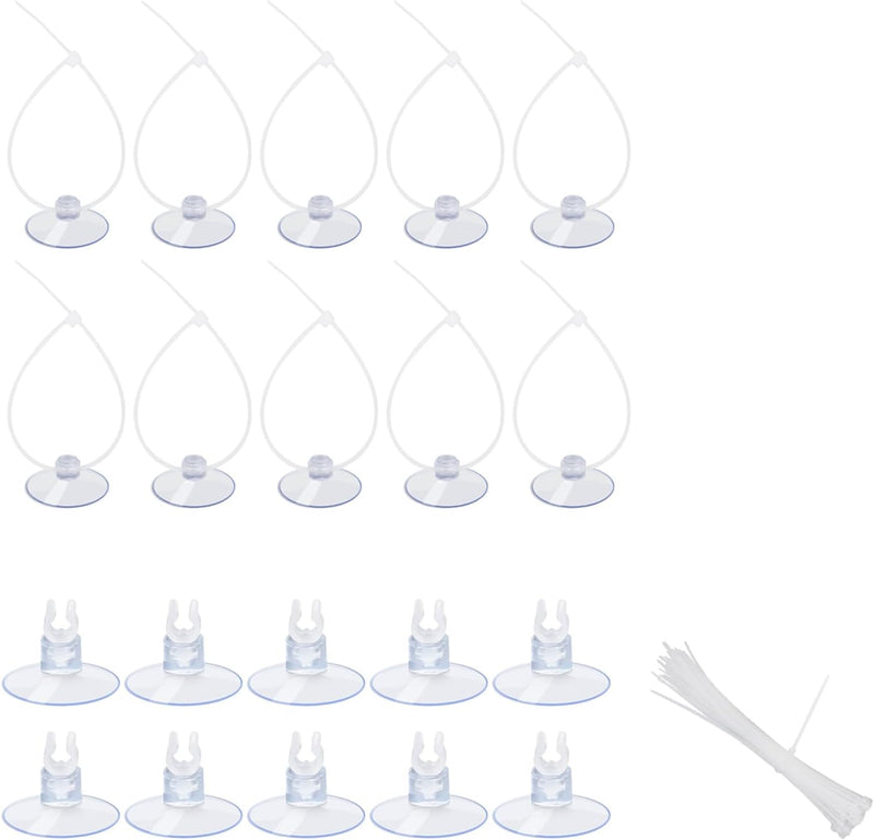 AQUANEAT 20 Pack Aquarium Suction Cups with Clips 3/16