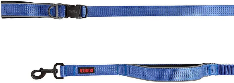 KONG Reflective Shock Absorbing Hands-Free Bungee Dog Leash 6' (Blue)