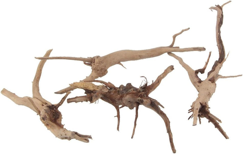 emours Natural Spider Wood Driftwood Vine Branches Reptiles Aquarium Decoration Assorted Sizes,Small,4 Pieces