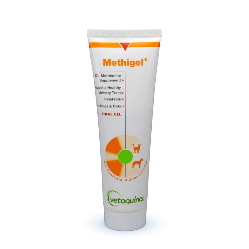 Vetoquinol Methigel - Urinary Acidifier for Dogs & Cats - Supports Bladder Health & pH Balance in Pets - Odor Neutralizer Support - Great Taste for Easy, Daily Use - 4.25 oz