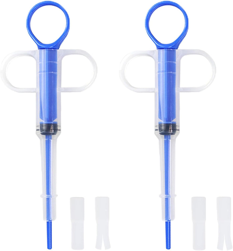 2Pcs Pet Pill Shooter Plunger Popper for Small Cats and Dogs, Soft Tip Medication Dispenser, Small Animal Feeding Tool f