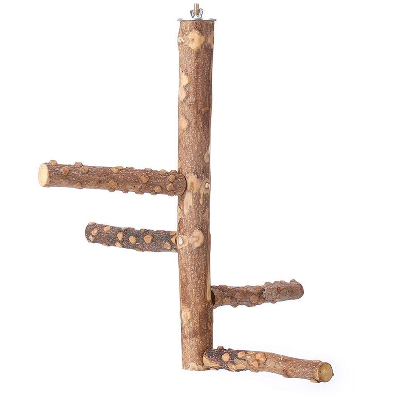 Bird Perch Nature Wood Stand for 3-4pcs Small Medium Parrots (M)