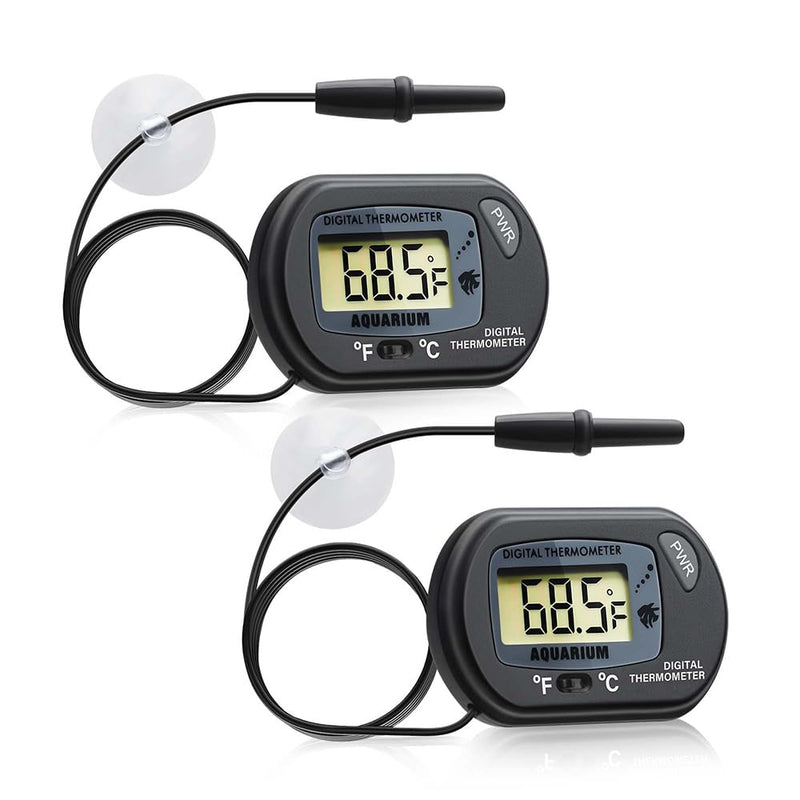 Digital Aquarium Thermometer Fish Tank Thermometer Test with Large LCD Display Fahrenheit/Celsius(℉/℃) for Aquarium Rept