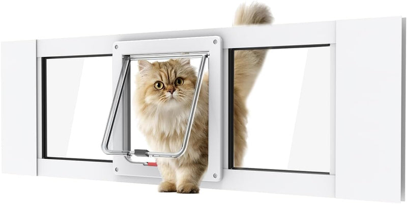 Aluminum Cat Door for Windows - Adjustable to Fit Window Width 32