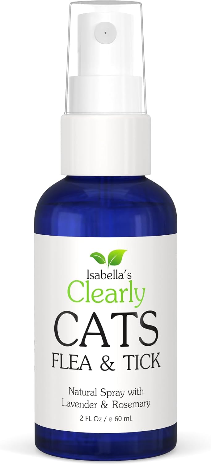 Isabella's Clearly Cats | Ticks and Fleas Product with Rosemary and Lavender | Topical Spray for Cats. Smells Great. Mad