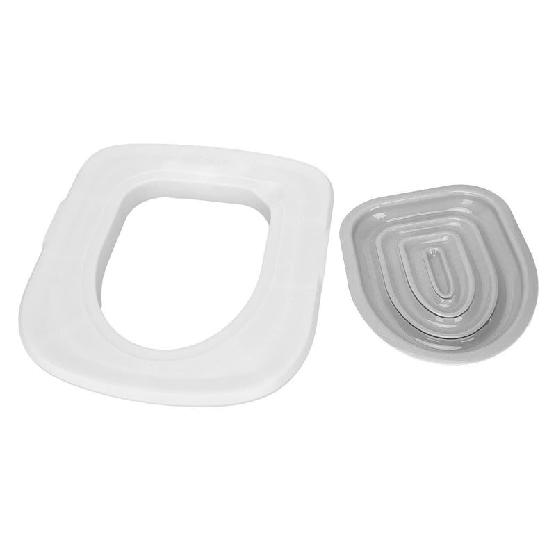 Cat Toilet Training System, Removable Universal Tray, Gray Inner Support, White