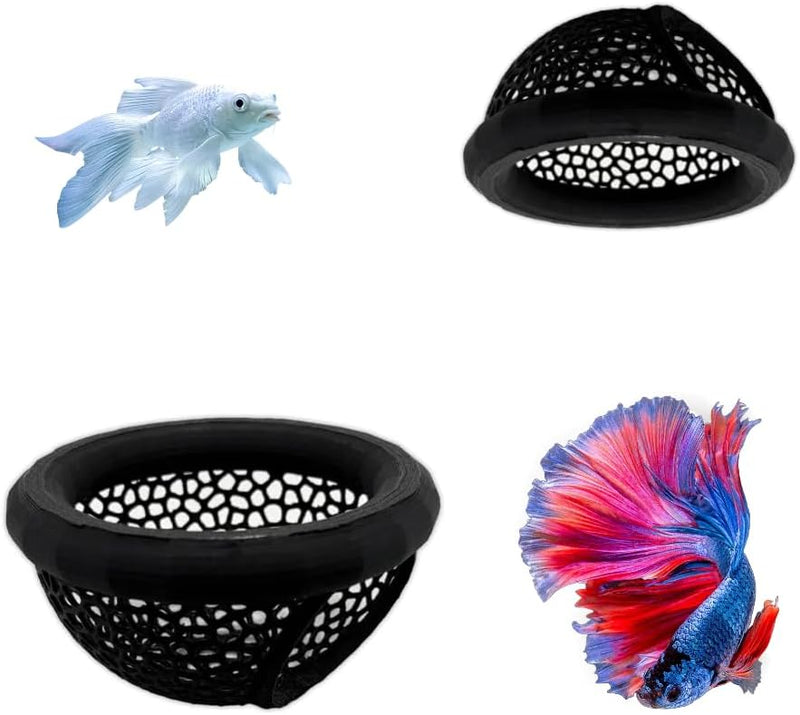 Laoha 2 PCS Floating Betta Hammock & Shrimp Shelter – 3D Printed Aquarium Decor with Feeding Ring, Safe Resting Spot for