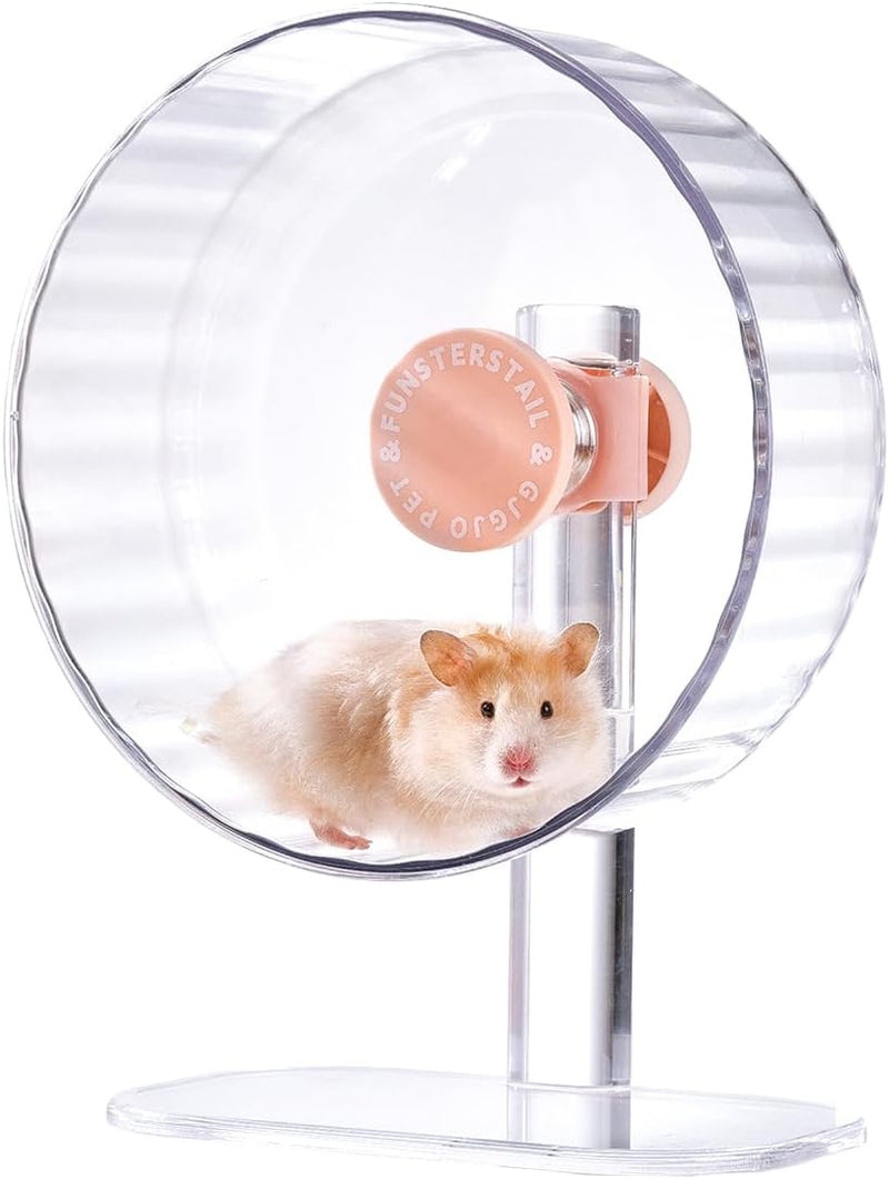 Super Silent Hamster Wheel 12 Inch, Magnetic Running Wheel, Adjustable Stand Hamsters Exercise Wheels, High-Transparency