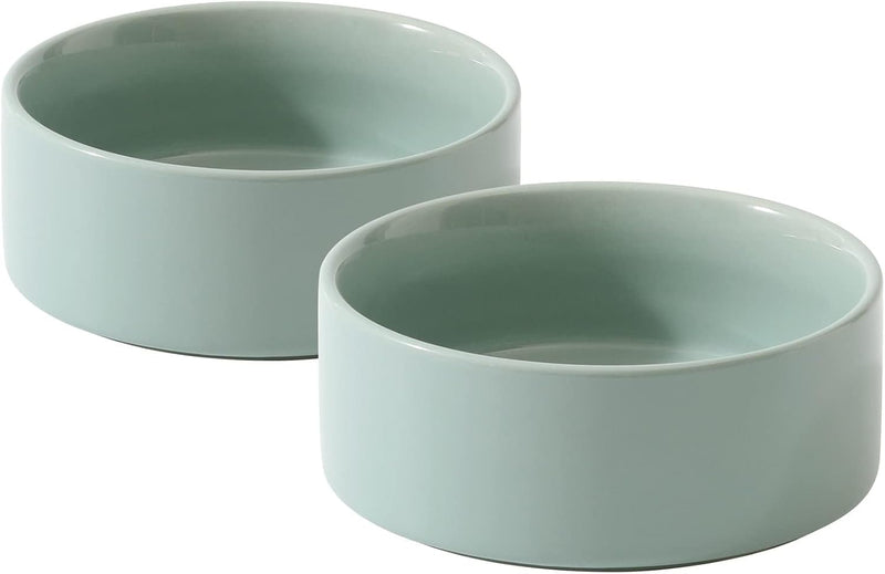 Havniva Cat Bowls Water Bowl Set of Two, 5.1” Ceramic Cat Food and Water Bowl Whisker Friendly Pet Food Bowls for Indoor Cats, Wide Cat Water Dish Prevent Whisker Fatigue Non Slip Cat Feeder