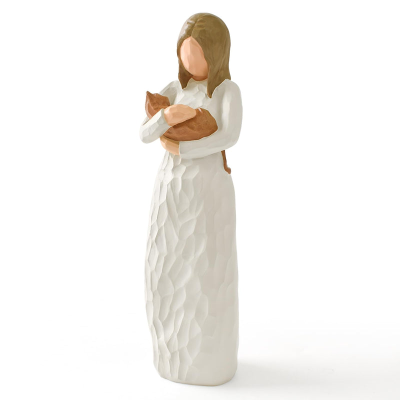 Cuayaes Cat Memorial Gifts, Orange Cat Figurines Loss of Cat Sympathy Gift for Cat Mom, Friendship Guardian Angel Statue Cat Remembrance Gifts for Women Cat Lovers