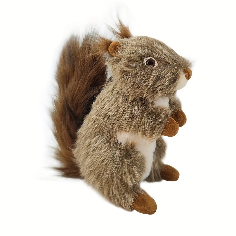 DAFORERAL Adorable Plush Squirrel Dog Toy with Squeaker – Interactive Cartoon-Style Chew Toy for All Breeds