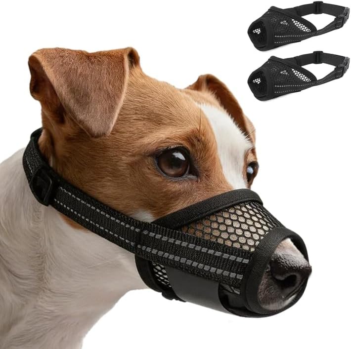 2 Pack Air Mesh Breathable Drinkable Dog Muzzle for Small Dogs
