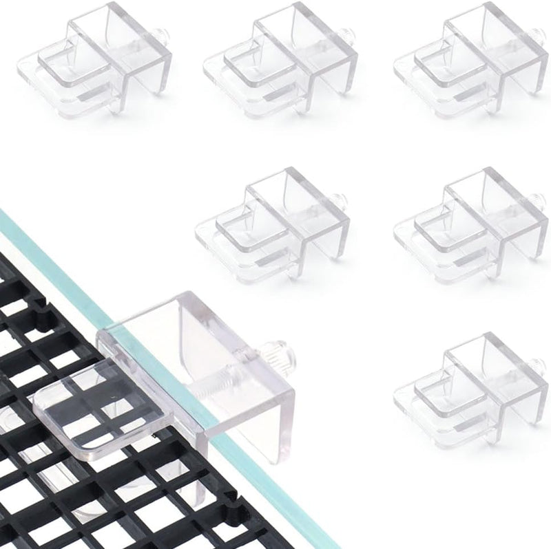 LINLAN Aquarium Lid Clips, Cover Supports, for Rimless Fish Tank, 6 Pcs