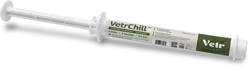 VetrChill Calming Gel for Horses - Apple Flavored Oral Supplement with L-Theanine and Melatonin - Supports Relaxation an