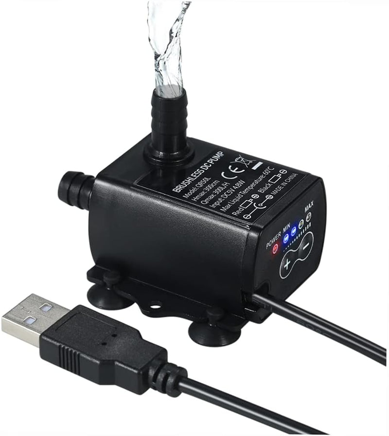 Decdeal Submersible Water Pump Aquarium Fountain DC 5V 300L/H (1 Pc)