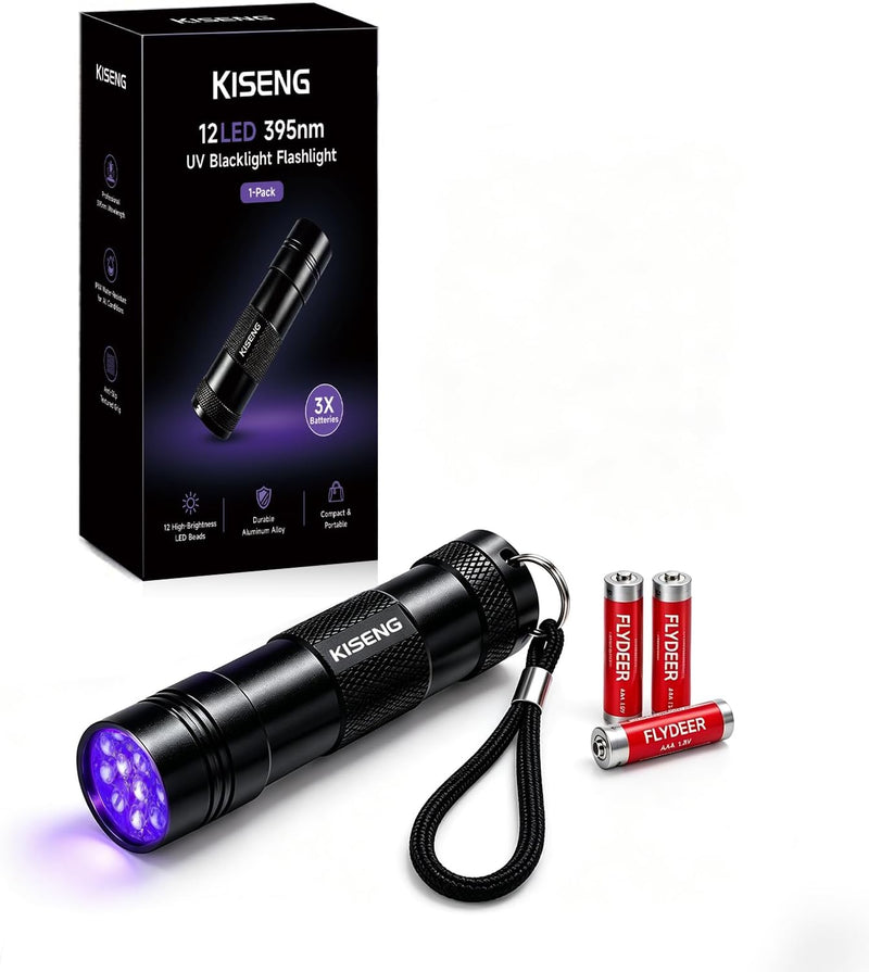 UV Light Blacklight Flashlight:12 LED Black Light Finds Hidden Pet Urine