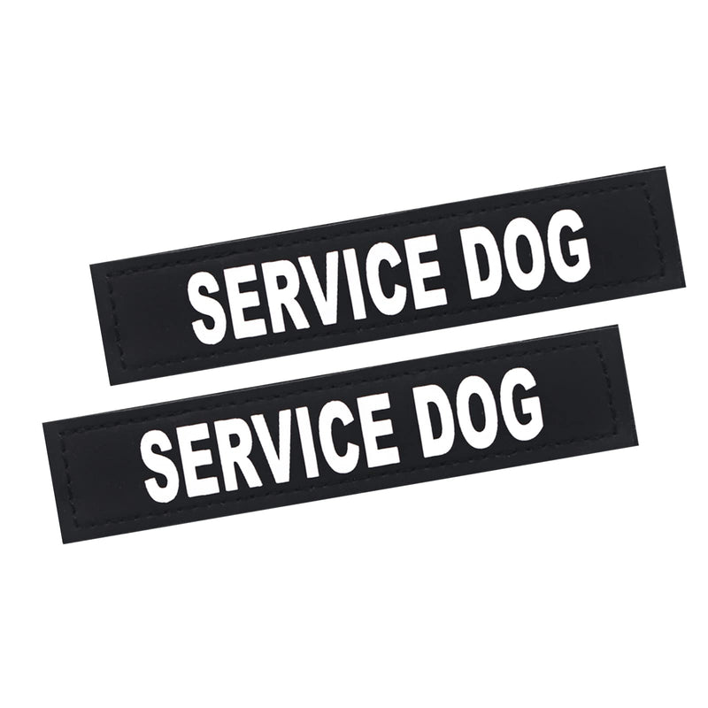2Pack Service Dog Patches - Removable Patches with Hook Backing for Dog Harness & Vest, in Training, Black