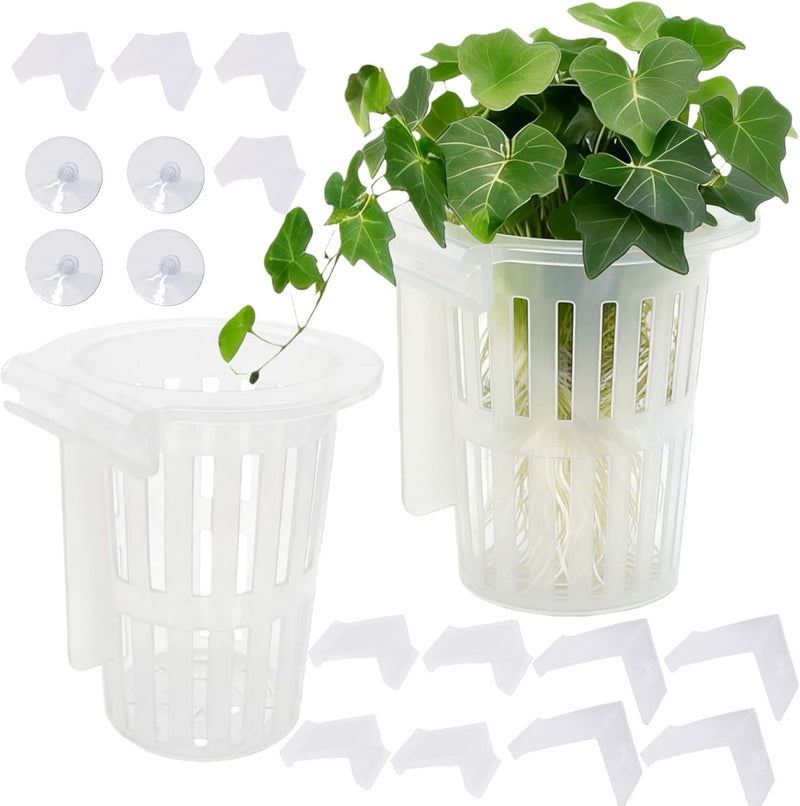 2 Pack Aquarium Plant Holder for Fish Tank with Suction Cup & Ext Hook