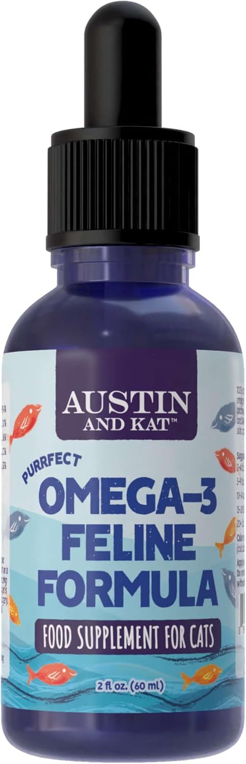 Austin and Kat Omega-3 Feline Formula for Cats, Fish Oil, 2 fl oz