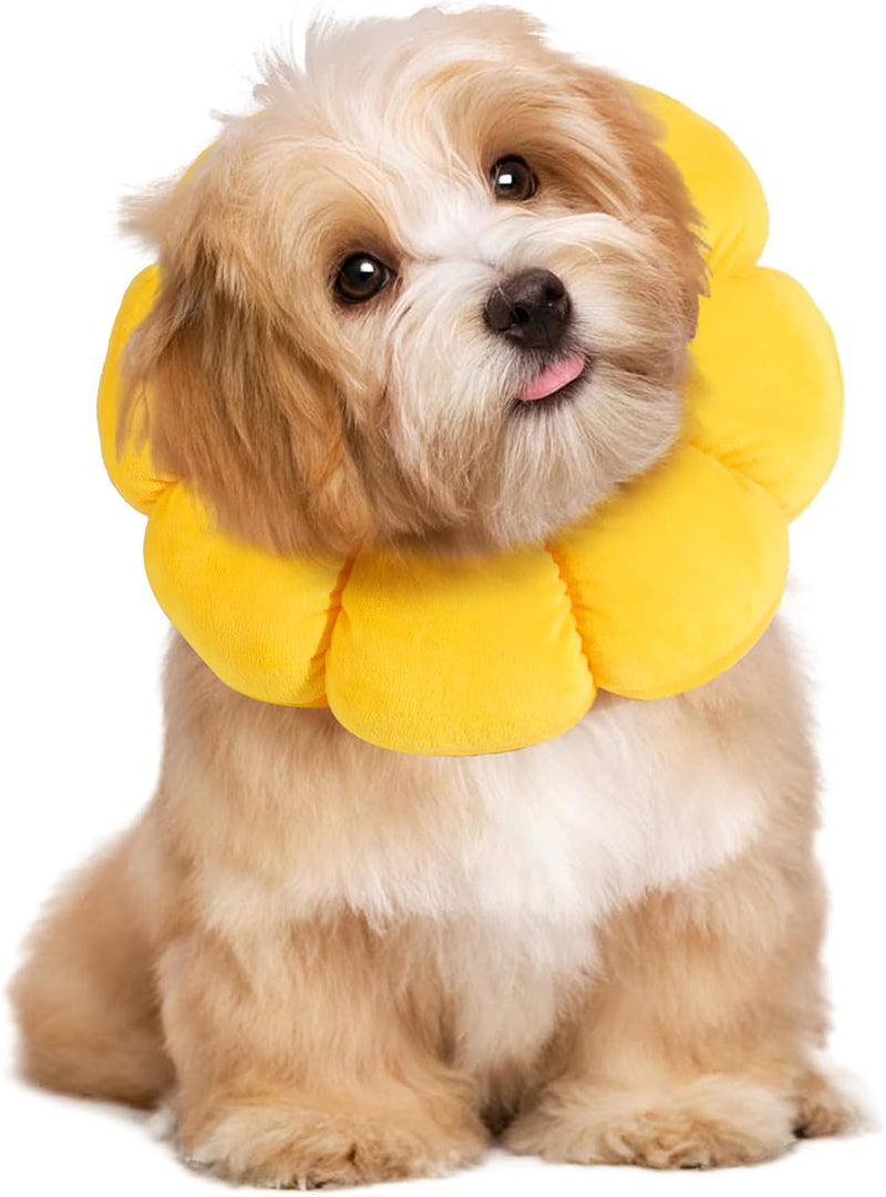 HOMBYS Soft Dog Cone for Dogs and Cats, Cute & Fluffy Flower Shape for Calming, Adjustable Dog Collar Alternative After