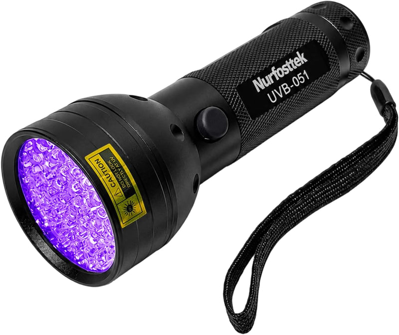 51 LED 395nm UV Black Light Flashlight, for Pet Urine & Stains Finder
