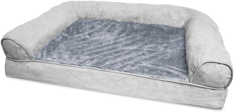 Furhaven Orthopedic Dog Bed for Medium/Small Dogs w/ Removable Bolsters & Washable Cover, For Dogs Up to 35 lbs - Plush