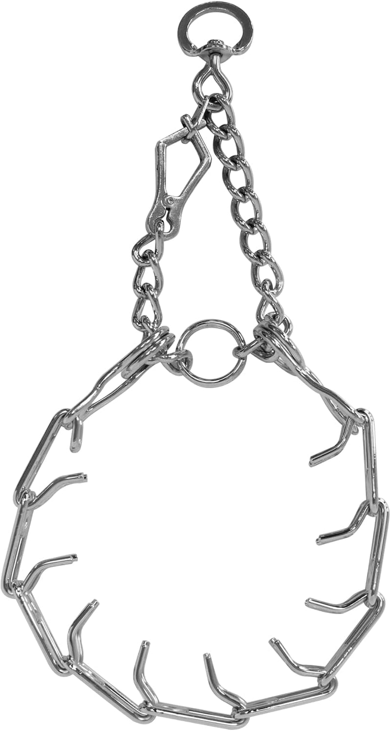 Downtown Pet Supply Chrome Plated Prong Collar for Dogs, Large - Adjustable, No-Choke and No Pull Dog Collar with Remova