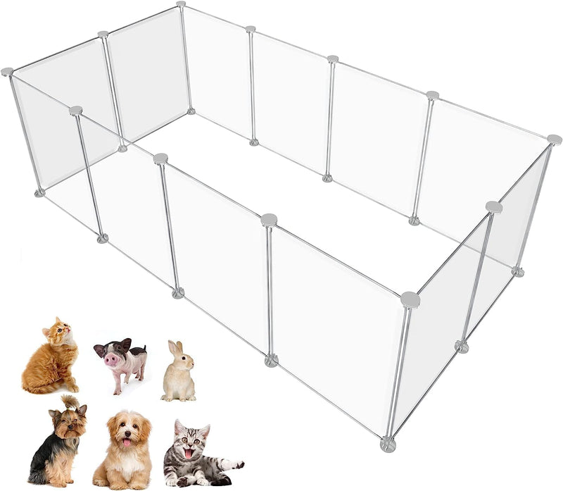 Pet Playpen Portable Small Animals Playpen, Customizable Shape & Height Pet Fence Yard Fence for Guinea Pigs, Bunny, Fer