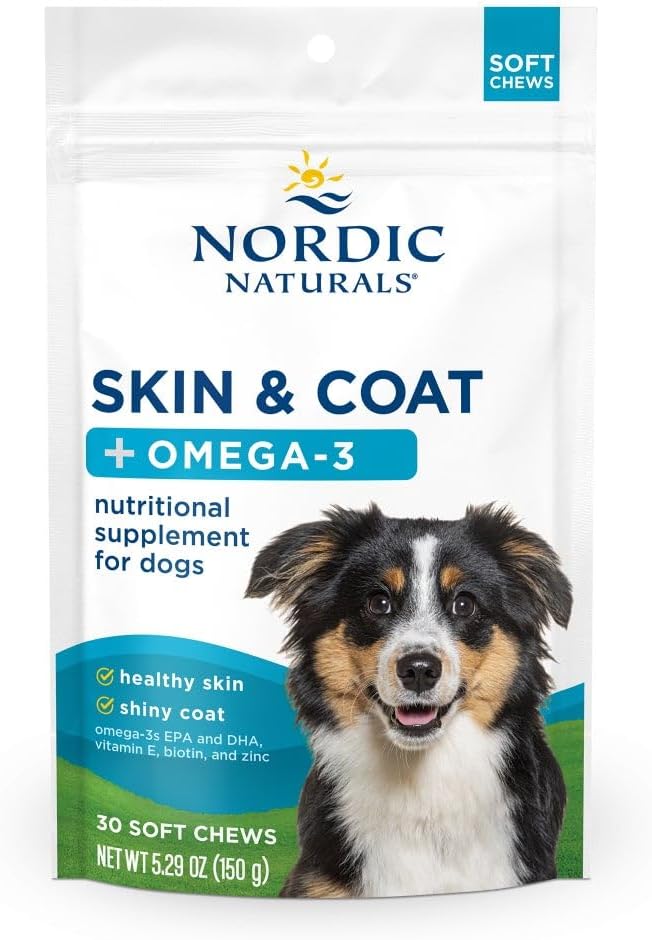 Nordic Naturals Dog Omega-3 Chews, Skin & Coat - EPA/DHA - 30 Count