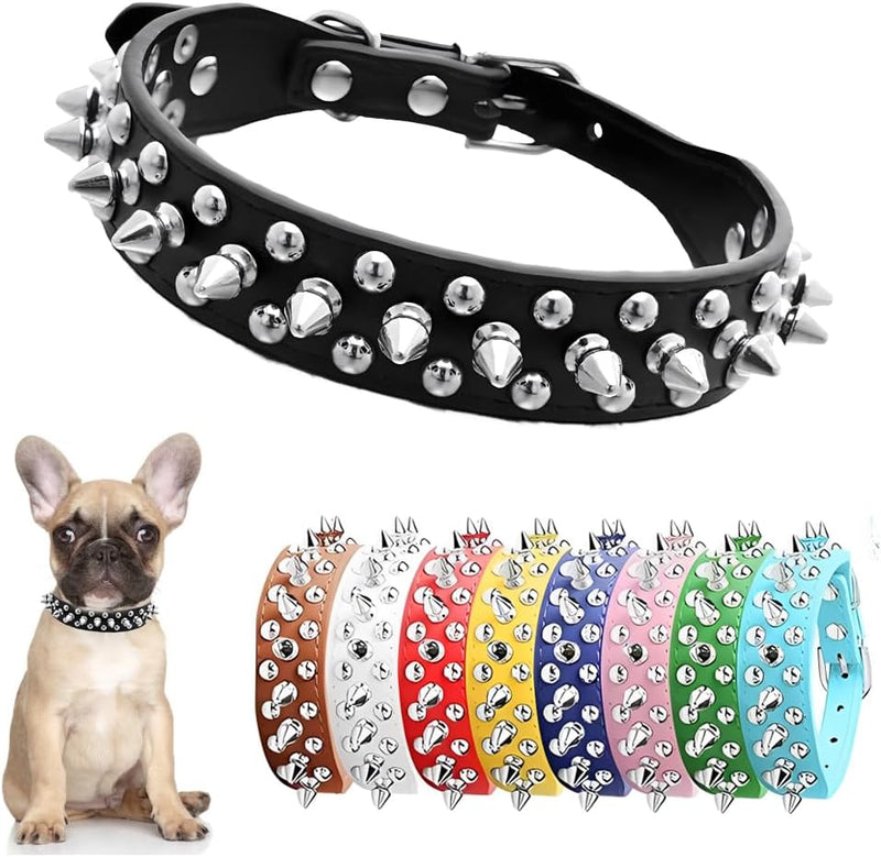 Spiked Dog Collars for Medium Dogs, Studded Spike Collar for Dogs, Black M