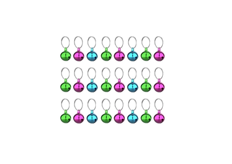 SKYPIA Round Dog Bells Dog Charm Bells Pet Pendant, 3 PCS Anti-Lost Training Bells for Collars, Suitable for Pet Pendant Accessories,1/2-Inch, Random