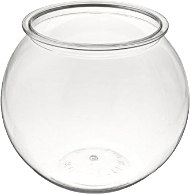 Koller Products 1-Gallon Plastic Round Fish Bowl, Hospital Fish Tank for Betta, Shrimp, Snail, Temporary Tank for Fry, I