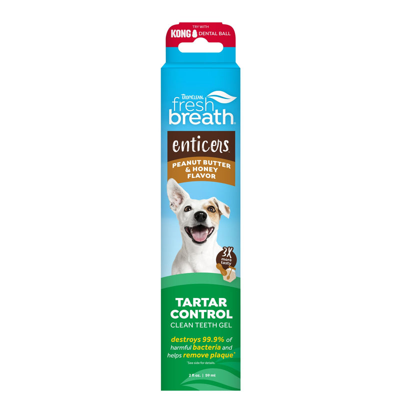 TropiClean Fresh Breath - Dog Toothpaste - Dog Teeth Cleaning Peanut Butter & Honey Flavor - Freshens Breath and Cleans Teeth - 2oz