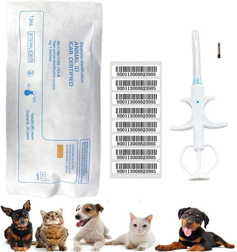 2Packs 2.12x12mm,Universal Pet Microchip Animals Implant Chip 134.2khz Registration FDX-B Pet ID Microchip for The Manag