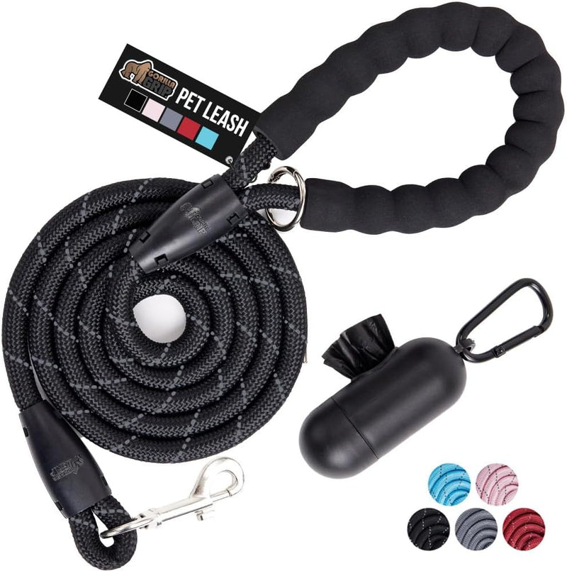 GORILLA GRIP Dog Leash, Heavy Duty Reflective Rope for 202lb Dogs