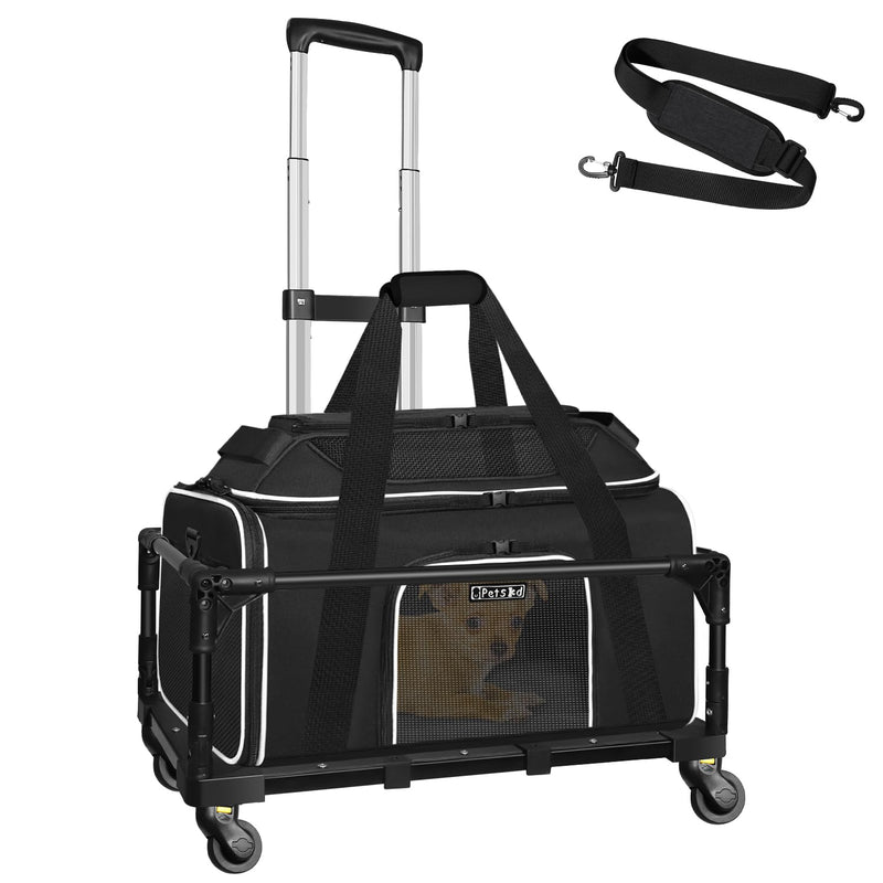 Petskd Top-Expandable Small Pet Carrier with Wheels(18