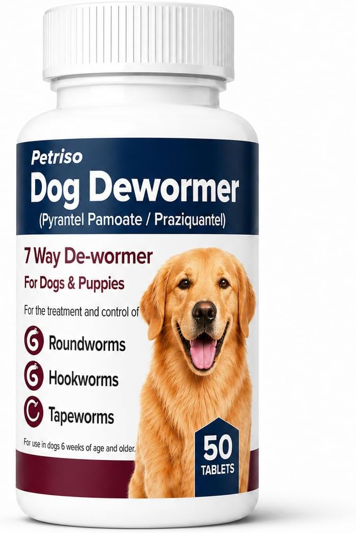 Broad-Spectrum Dewormer for Dogs,Dog Dewormer for Tapeworms, Roundworms & Hookworms in Puppies,Medium&Large Dogs (Over 1