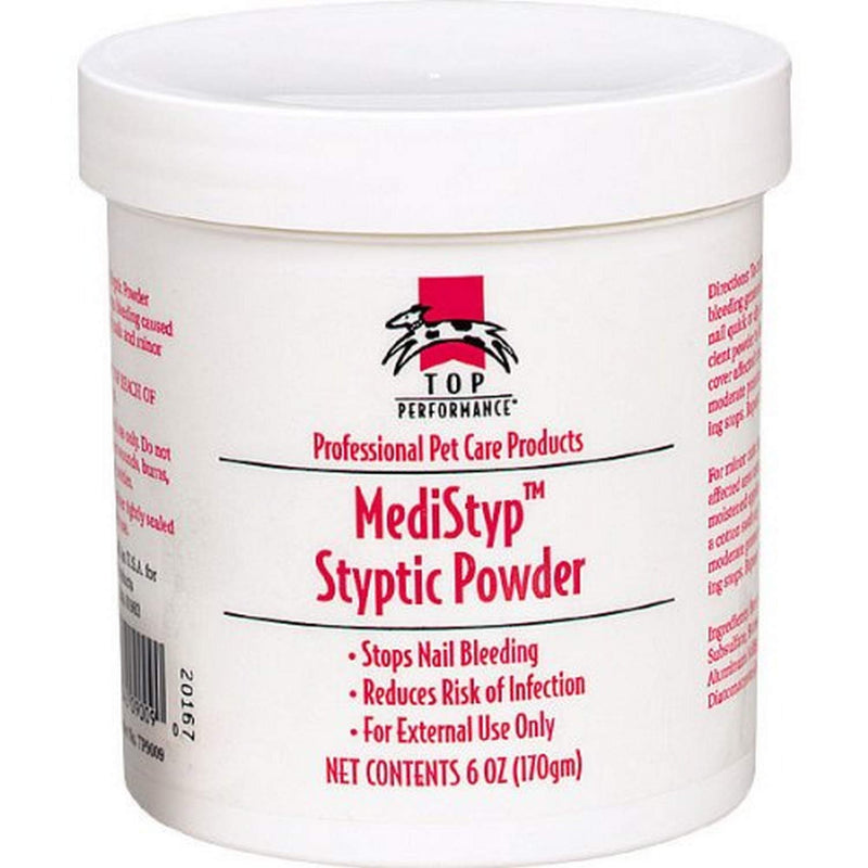 Top Performance MediStyp Pet Styptic Powder with Benzocaine — Fast-Acting First Aid Powder for Treating Minor Cuts and Abrasions on Pets, 6 oz.