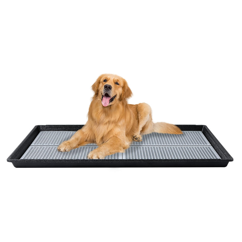 HQ4us Dog Pee Pad Holder Tray with Grate 45”×34”, Large Dog Litter Box Toilet, Puppy Pee Pad Holder, Less Mess, Potty Indoor Outdoor for Balcony