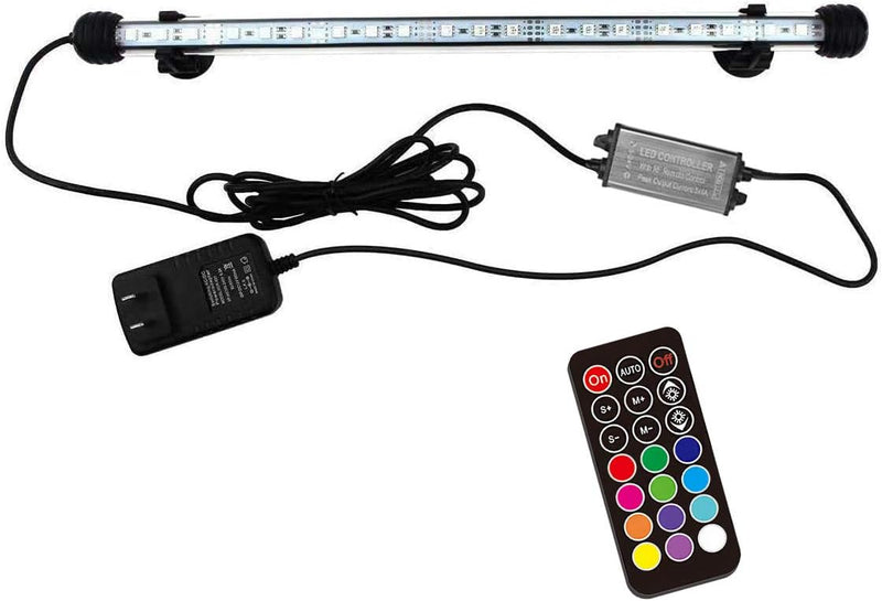 15 inches LED Aquarium Light, 2.5W Fish Tank Light Underwater Light Submersible Crystal Glass Lights, 21 LED Beads 12 Co