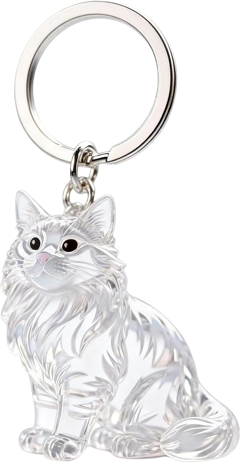 Pet Hair Keychain Cat Fur Keepsake Holder Cat Keychain Memorial Pendant Keyring Gift Pet Hair locket for Pet Lovers(Main