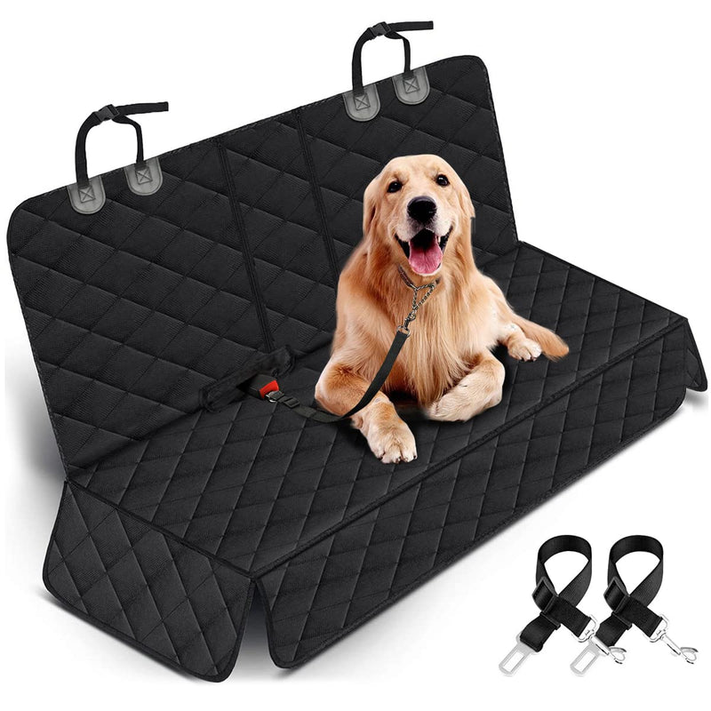 Yuntec Dog Car Seat Cover, Back Seat Cover for Dogs Pet Car Seat Protector Waterproof Bench Car Seat Cover, Non-Slip Rear Seat Cover fits Middle Armrest for Most Cars SUVs Trucks - Black